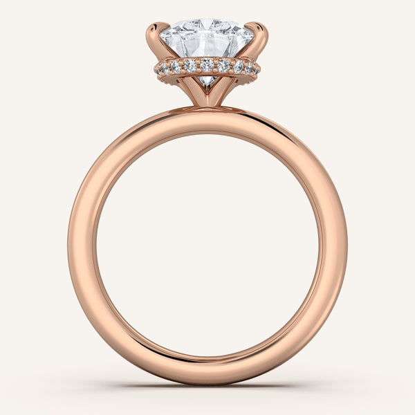 Eternite Hidden Halo Engagement Ring | 18k Rose Gold