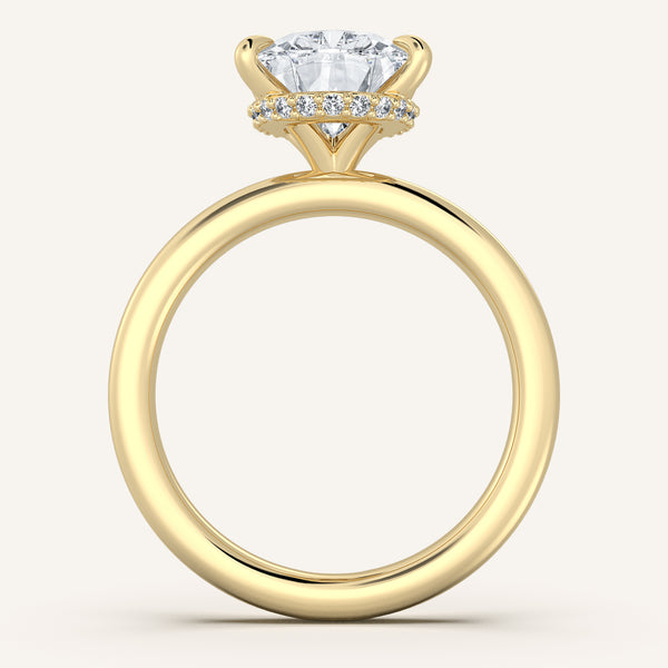 Eternite Hidden Halo Engagement Ring | 14k Yellow Gold
