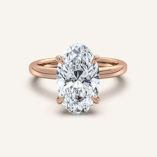 Moval Eternity Hidden Halo Engagement Ring | 18k Rose Gold