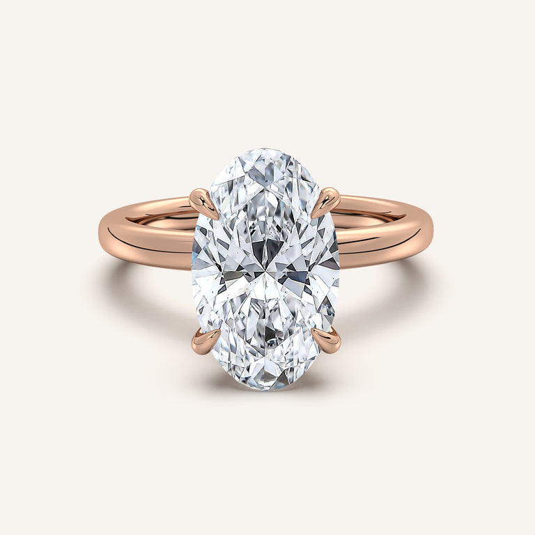 Image for Moval Eternity Hidden Halo Engagement Ring | 18k Rose Gold