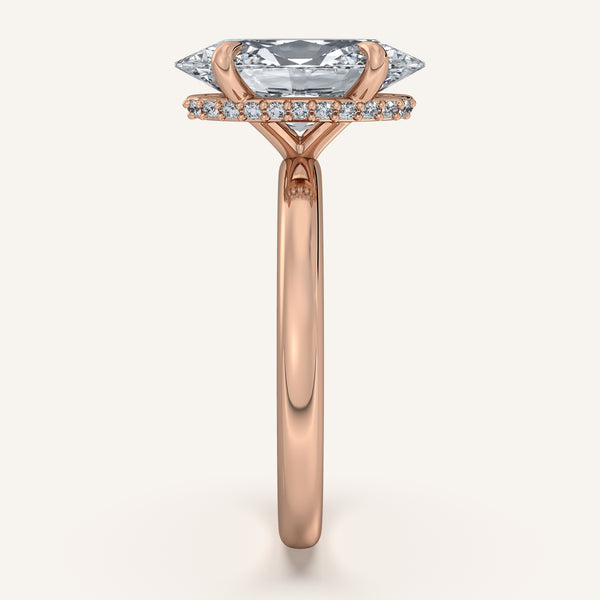 Moval Eternity Hidden Halo Engagement Ring | 18k Rose Gold