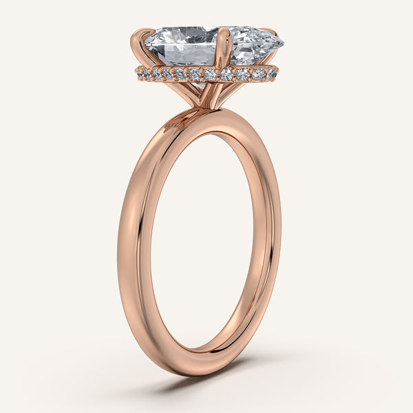 Moval Eternity Hidden Halo Engagement Ring | 18k Rose Gold