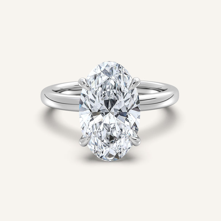 Image for Moval Eternity Hidden Halo Engagement Ring | Platinum