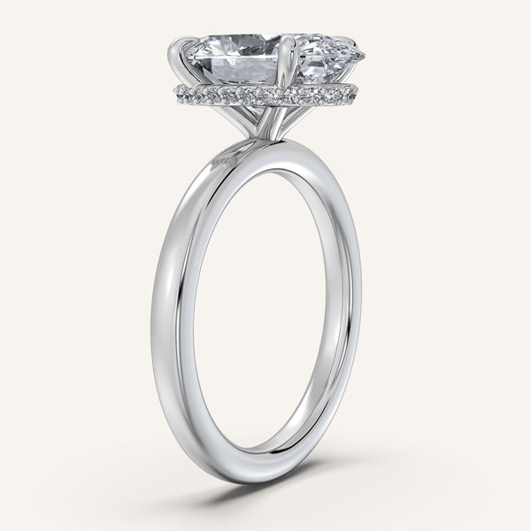 Moval Eternity Hidden Halo Engagement Ring | 14k White Gold