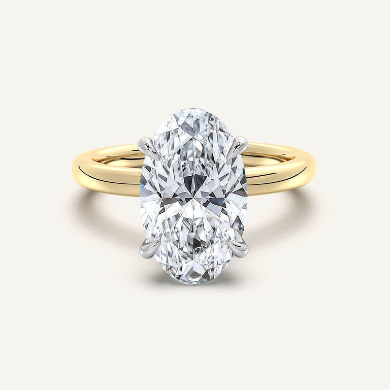 Image for Moval Eternity Hidden Halo Engagement Ring | 18k Two Tone