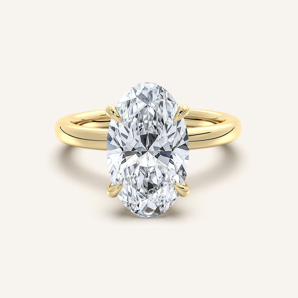 Moval Eternity Hidden Halo Engagement Ring | 18k Yellow Gold
