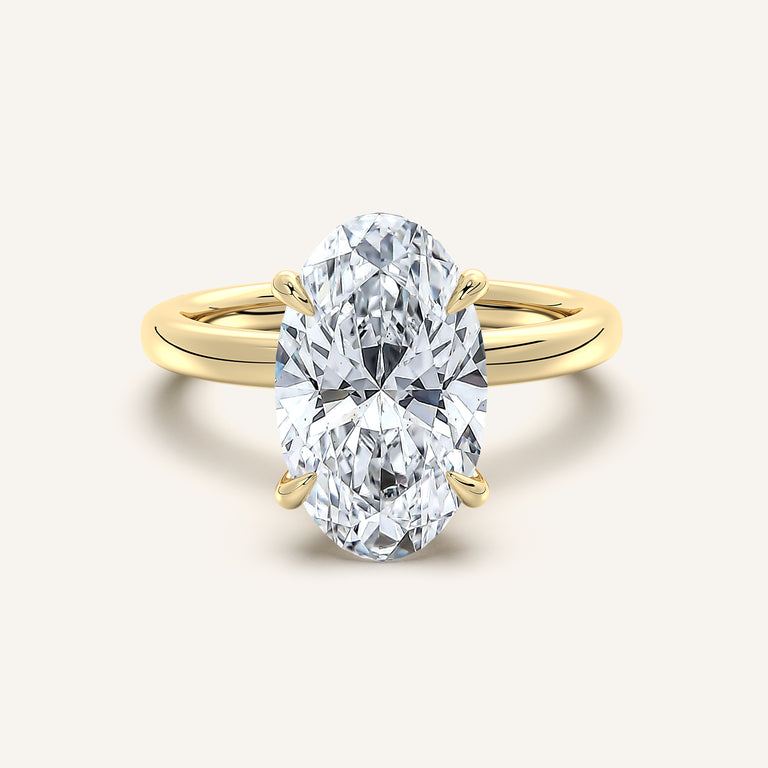 Image for Moval Eternity Hidden Halo Engagement Ring | 18k Yellow Gold