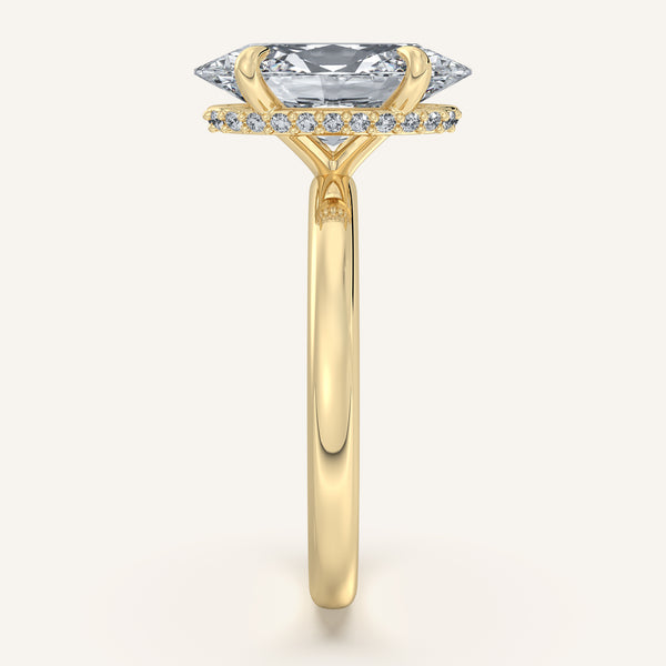 Moval Eternity Hidden Halo Engagement Ring | 18k Yellow Gold