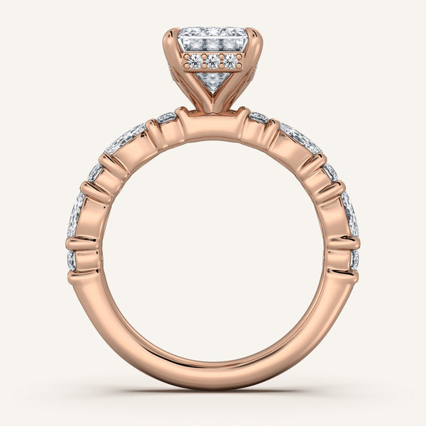 Bubble Band Hidden Halo | 18k Rose Gold