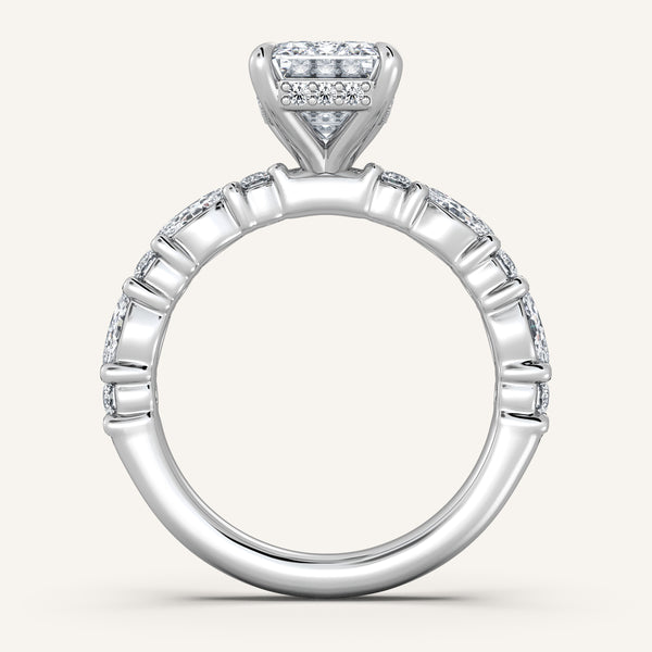 Bubble Band Hidden Halo | 14k White Gold