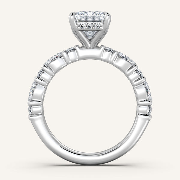 Bubble Band Hidden Halo | 18k White Gold