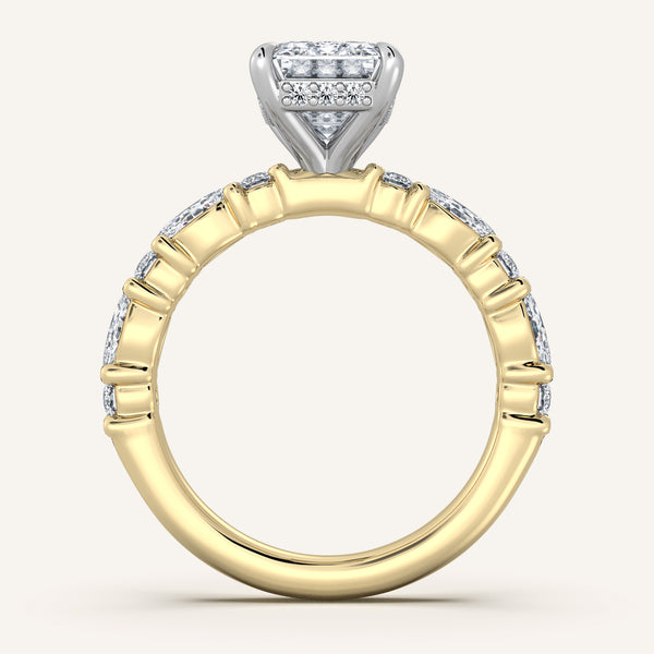 Bubble Band Hidden Halo | 14k Two Tone
