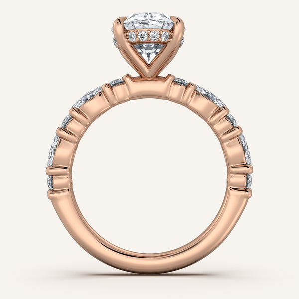 Bubble Band Hidden Halo | 14k Rose Gold