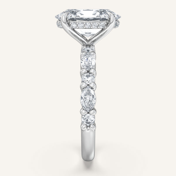 Bubble Band Hidden Halo | 18k White Gold