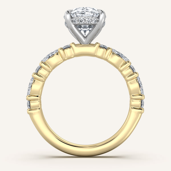 Bubble Band Hidden Halo | 14k Two Tone