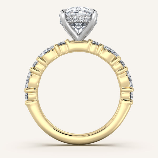 Bubble Band Hidden Halo | 18k Two Tone