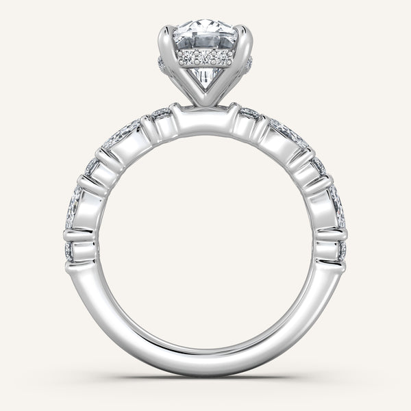 Bubble Band Hidden Halo | 14k White Gold