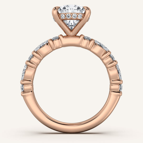 Bubble Band Hidden Halo | 14k Rose Gold