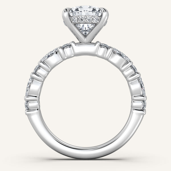 Bubble Band Hidden Halo | 14k White Gold