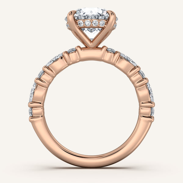 Bubble Band Hidden Halo | 14k Rose Gold