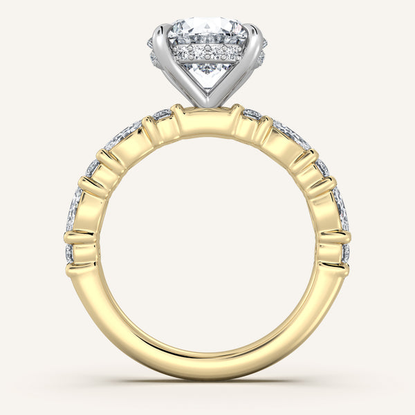 Bubble Band Hidden Halo | 14k Two Tone