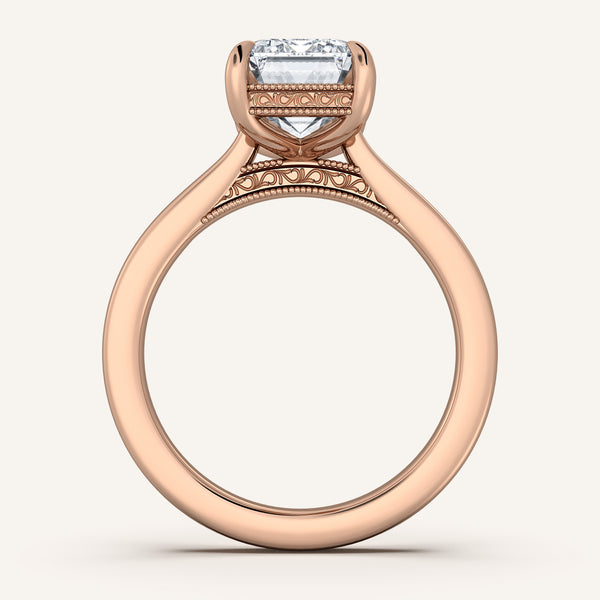 Heirloom Cathedral Engagement Ring | 14k Rose Gold