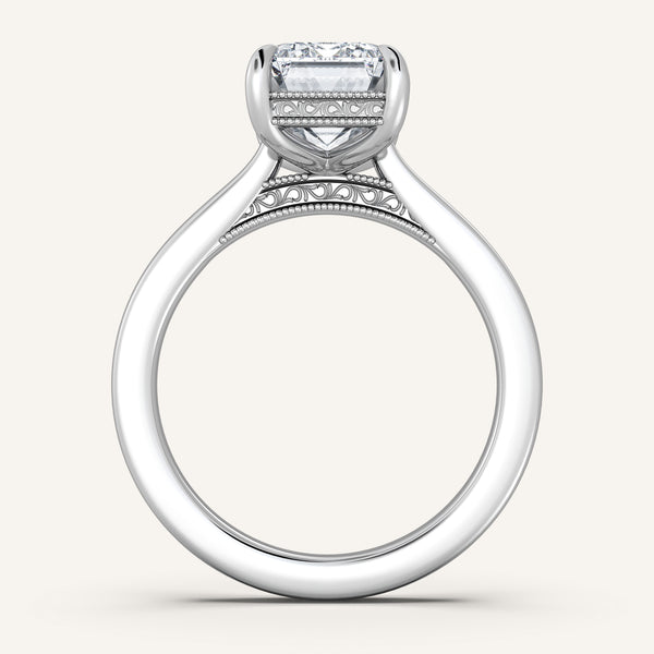Heirloom Cathedral Engagement Ring | 18k White Gold