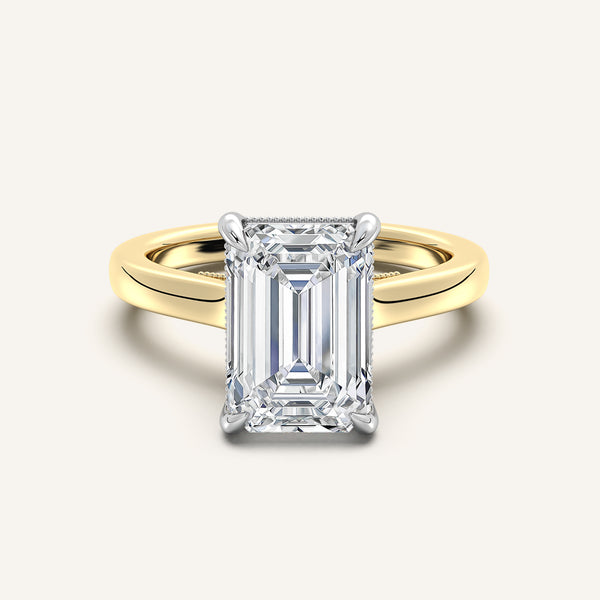 Heirloom Cathedral Engagement Ring | 14k Two Tone