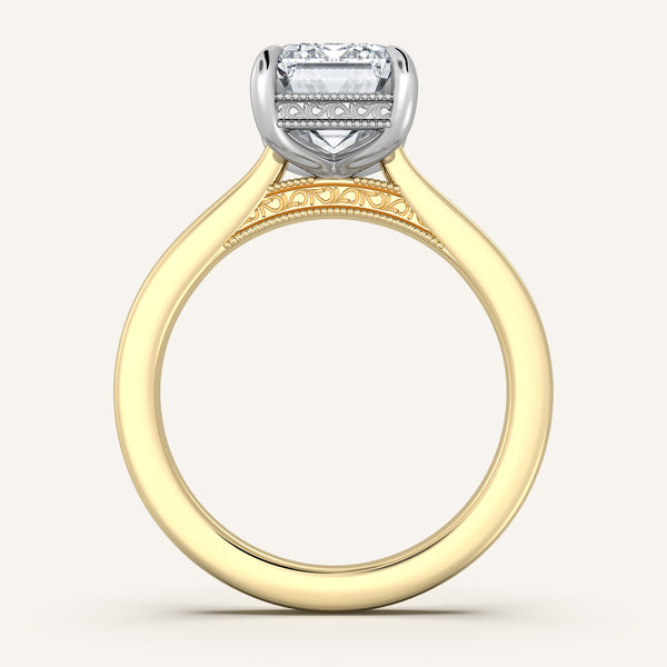 Heirloom Cathedral Engagement Ring | 14k Two Tone