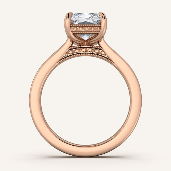 Heirloom Cathedral Engagement Ring | 14k Rose Gold