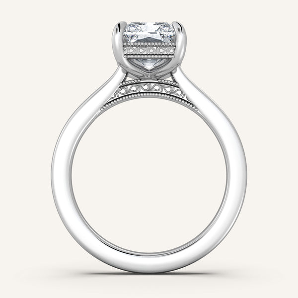 Heirloom Cathedral Engagement Ring | 14k White Gold