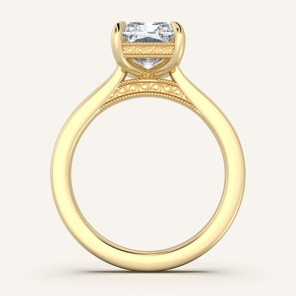 Heirloom Cathedral Engagement Ring | 18k Yellow Gold
