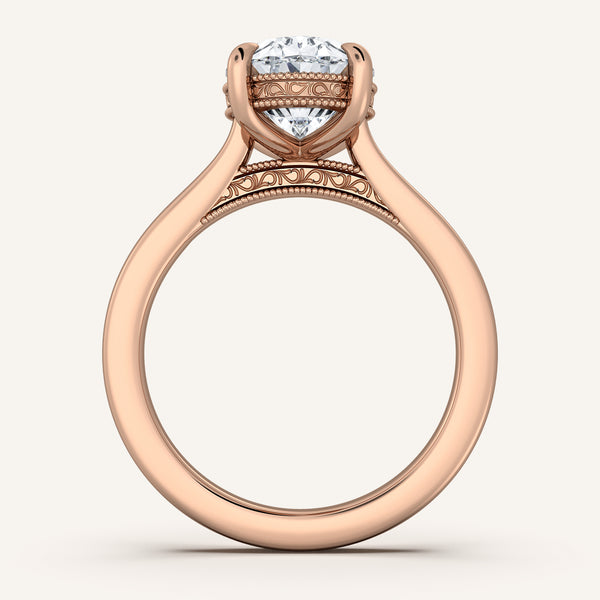 Heirloom Cathedral Engagement Ring | 18k Rose Gold