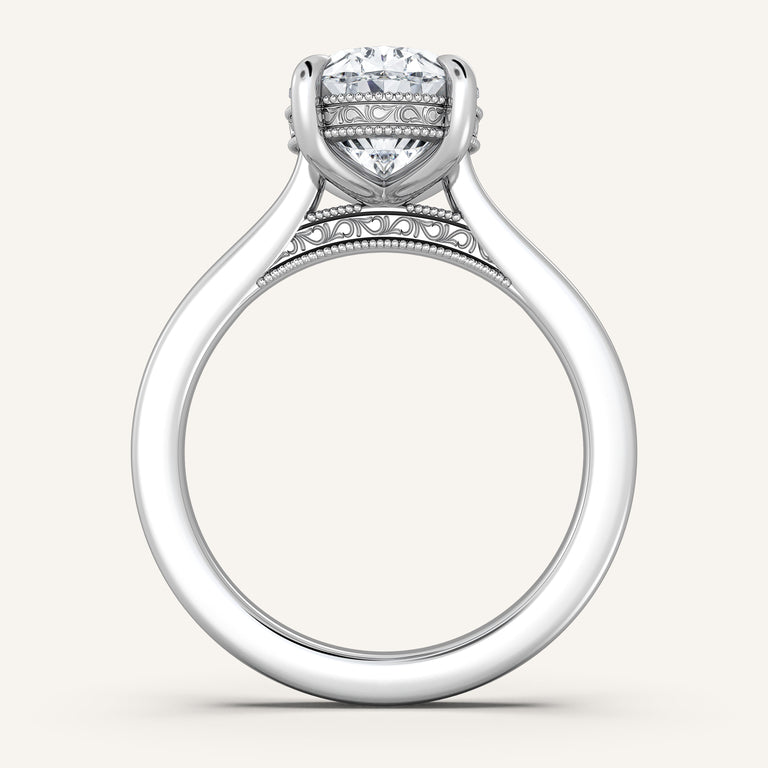 Image for Oval Heirloom Cathedral Engagement Ring | Platinum
