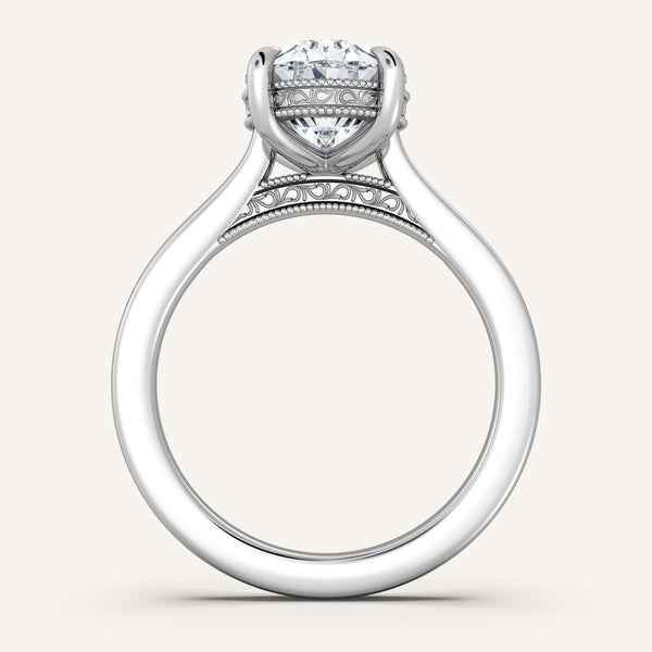 Heirloom Cathedral Engagement Ring | 18k White Gold