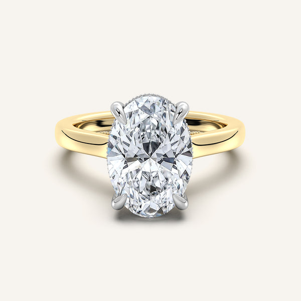 Heirloom Cathedral Engagement Ring | 14k Two Tone