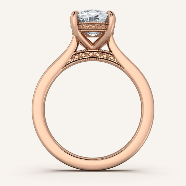 Heirloom Cathedral Engagement Ring | 18k Rose Gold