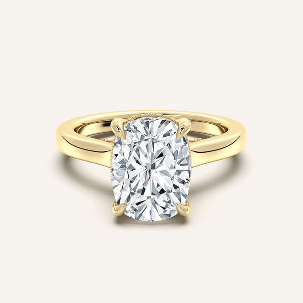Heirloom Cathedral Engagement Ring | 14k Yellow Gold