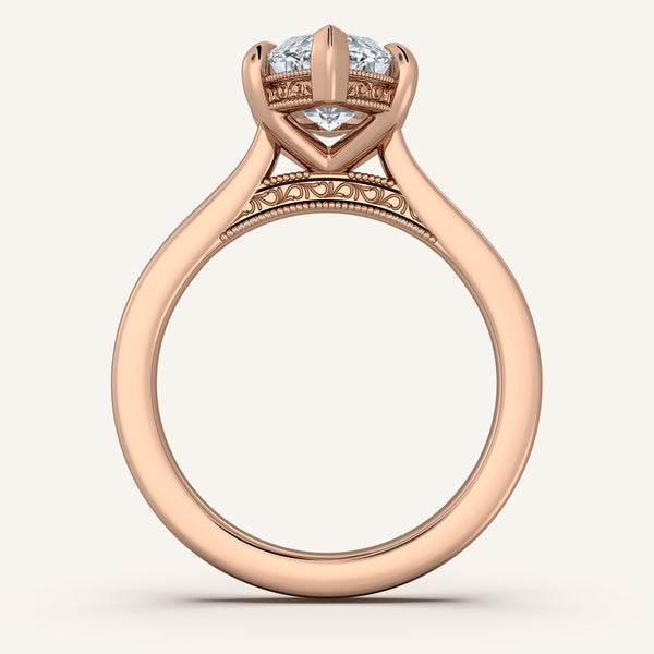 Heirloom Cathedral Engagement Ring | 14k Rose Gold