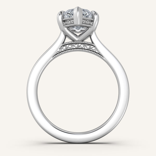 Marquise Heirloom Cathedral Engagement Ring | Platinum