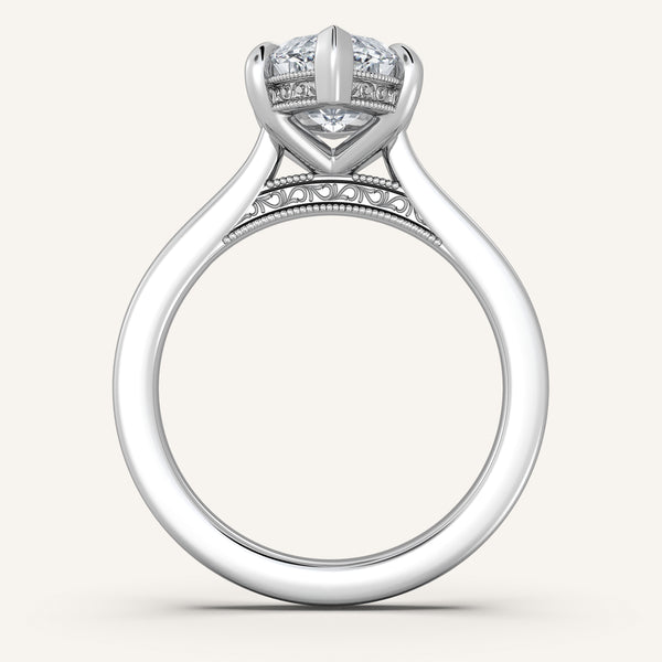 Heirloom Cathedral Engagement Ring | 18k White Gold