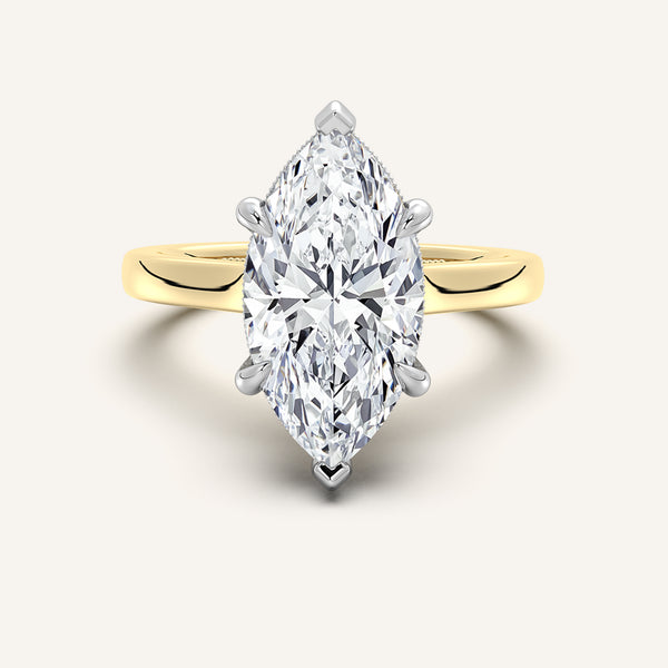 Heirloom Cathedral Engagement Ring | 18k Two Tone