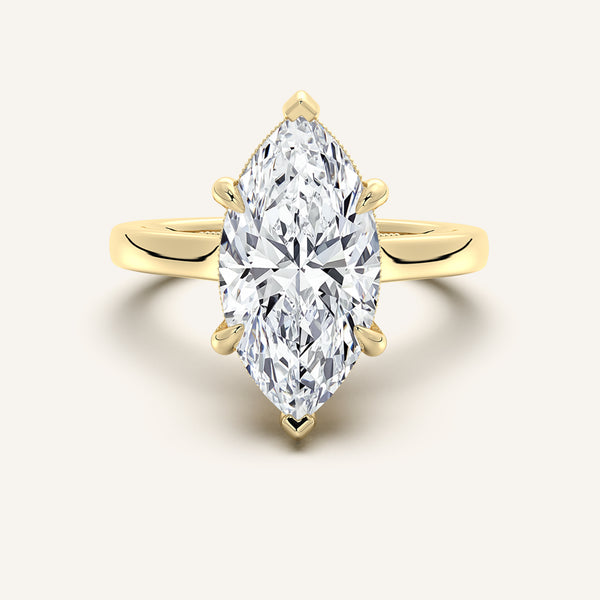 Heirloom Cathedral Engagement Ring | 18k Yellow Gold