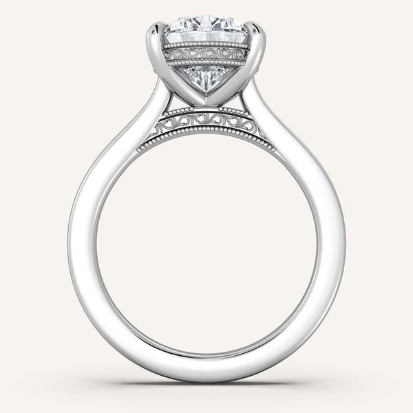 Heirloom Cathedral Engagement Ring | 14k White Gold