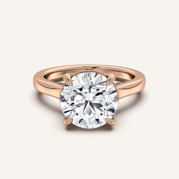 Heirloom Cathedral Engagement Ring | 14k Rose Gold