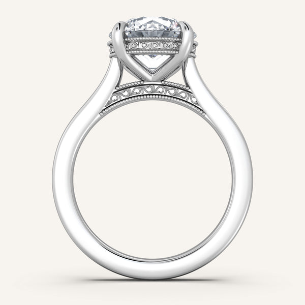 Heirloom Cathedral Engagement Ring | 14k White Gold