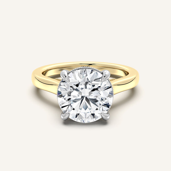 Heirloom Cathedral Engagement Ring | 14k Two Tone