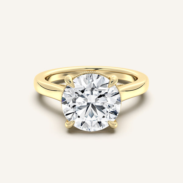 Heirloom Cathedral Engagement Ring | 14k Yellow Gold