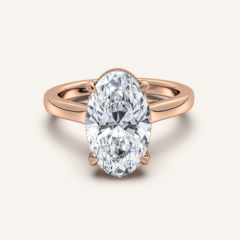 Image for Moval Heirloom Cathedral Engagement Ring | 18k Rose Gold