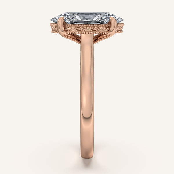 Moval Heirloom Cathedral Engagement Ring | 18k Rose Gold